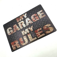 Табличка декоративная металл №11 Мой гараж-Мои правила