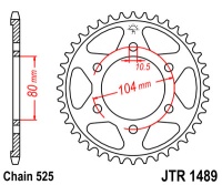 Звезда задняя JTR1489-43 R1489-43 (JT)
