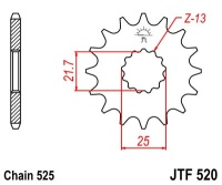 Звезда передняя JTF520-16 F520-15 (JT)