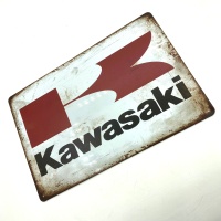 Табличка декоративная металл №29 Kawasaki (черный)