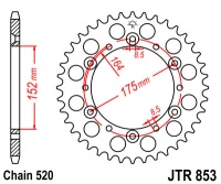 Звезда задняя JTR853-48 R853-48 (JT)