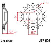 Звезда передняя JTF526-15 F526-15 PBR527-15 (JT)