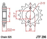 Звезда передняя JTF296-16 F296-16 (JT)